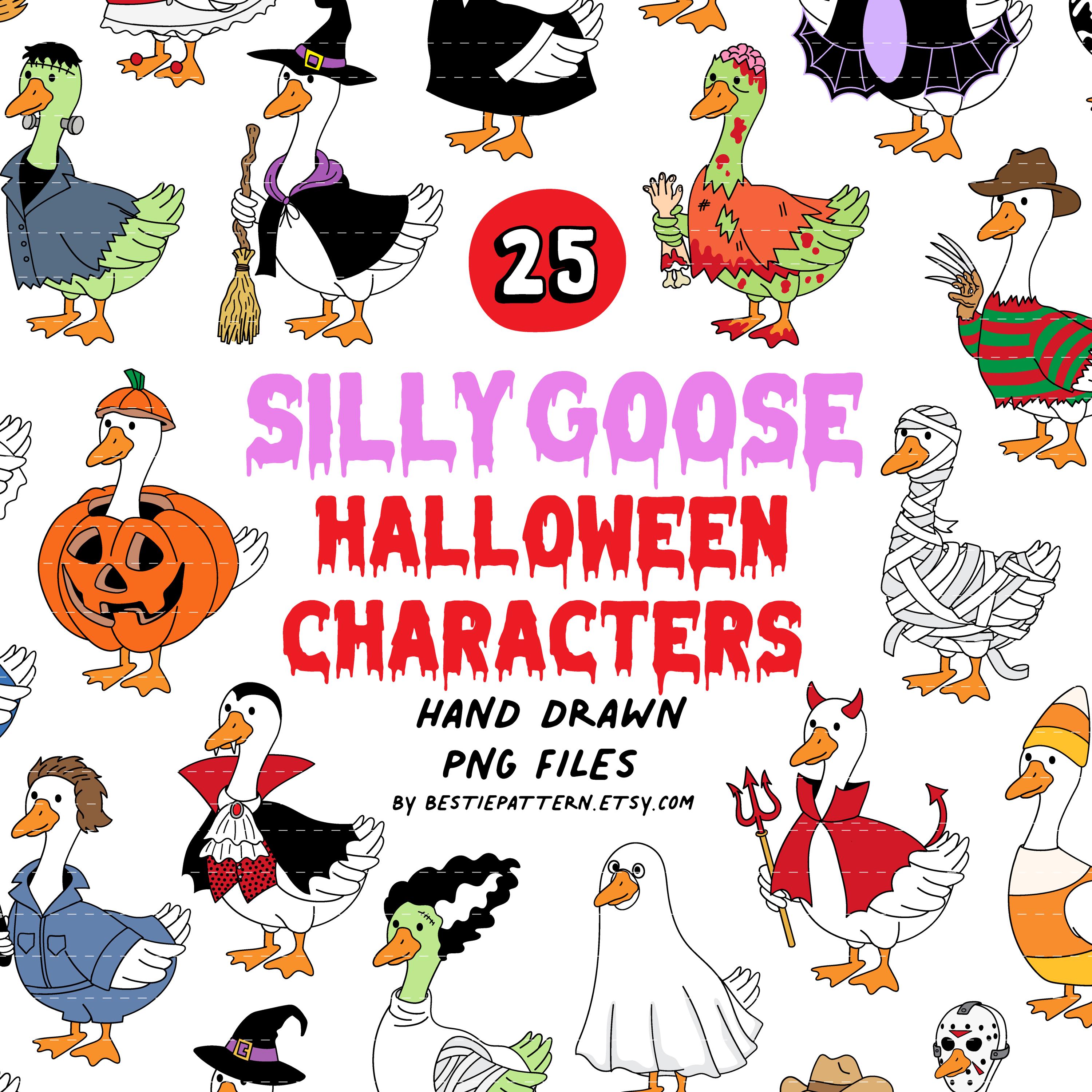 Silly Goose Halloween Characters PNG Bundle Silly Goose Horror Bundle ...