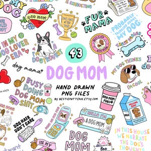 Bundle chien maman PNG chien maman sublimation cliparts amoureux citations autocollants drôles t shirt tarot carte chien maman chien maman époque fourrure maman Dogtrovert