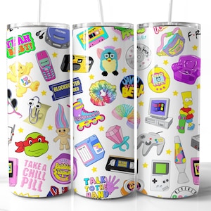 90s Tumbler Wrap Design PNG 90s Seamless Tumbler Wrap 1990s Funny Tumbler Sublimation Digital Download File 20oz Tumbler 90s Baby Cartoon