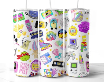 90s Tumbler Wrap Design PNG 90s Seamless Tumbler Wrap 1990s Funny Tumbler Sublimation Digital Download File 20oz Tumbler 90s Baby Cartoon