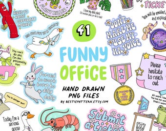 Funny Office PNG Bundle Sarcastic Office Clipart Designs stickers sublimation bookmark work quotes coworker sarcastic animal