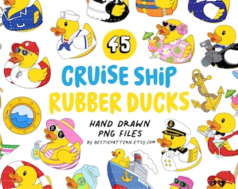Cruise Ship Rubber Duck Characters PNG Bundle files clipart Door stickers Sublimation Kids Games Magnet Fish Extender gifts Drinking team