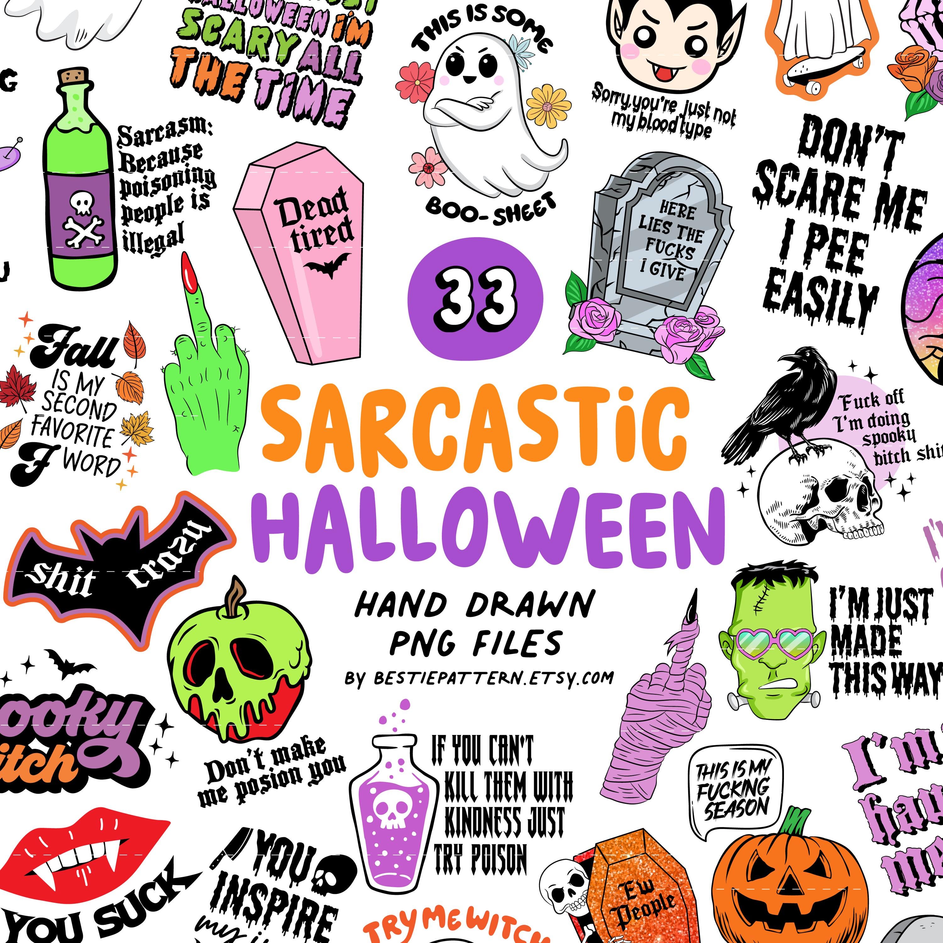 Sarcastic Halloween PNG Bundle, Sarcastic Sublimation File, Halloween bundle, Cute Ghost bundle, Halloween retro, Sarcastic Skeleton Clipart