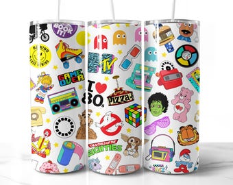 80s Tumbler Wrap Design PNG 80s Seamless Tumbler Wrap 1980s Funny Tumbler Sublimation Digital Download File 20oz Tumbler 80s Baby Cartoon