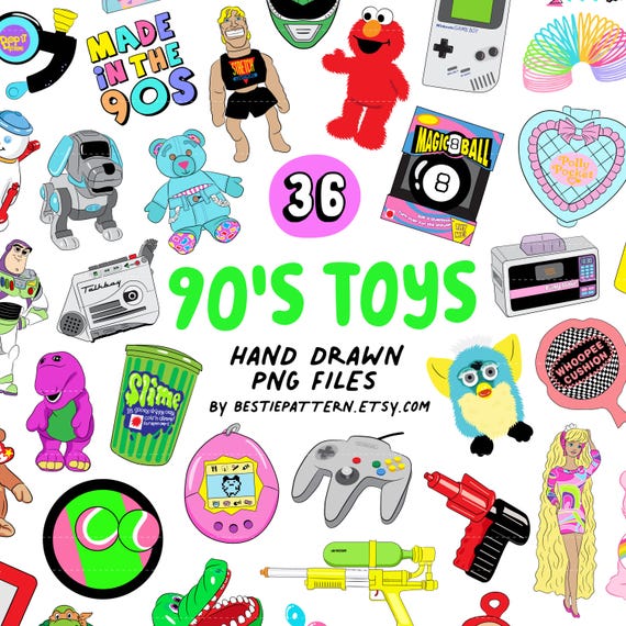 90s Toys Bundle, 90s Sublimation Designs, 90s Clipart, 90s Toys