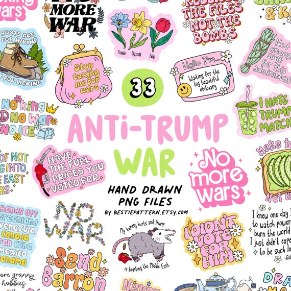 Anti Trump War PNG Bundle, Clipart, sticker, sublimation, anti-Trump protest, subtle Trump, FDT