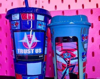 Hazbin Hotel Vee's Vox Valentino Velvette Tumbler Straw Coffee Cup Heat change