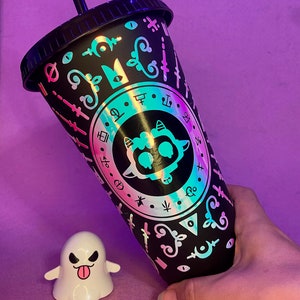 Indie game Cult of The Lamb Hollow Knight Customizable Heat Change Holographic Hot Cold Coffee Tumbler