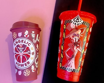 Hazbin Hotel Lucifer Adam Tumbler Straw Coffee Cup Bottle