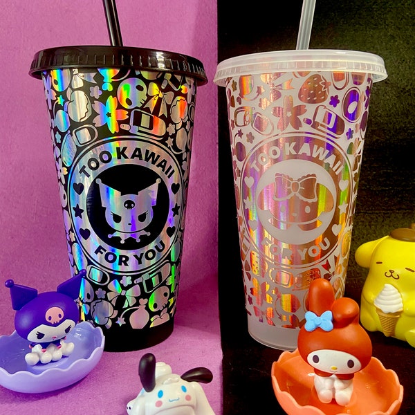 Jeu vidéo Kawaii Sanricore Couleurs personnalisées Gobelet à café holographique chaud/froid thermo-réactif