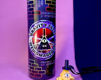 Summerween Bill Cipher Gravity Falls Mistery Shack Glitter Straw Tumbler