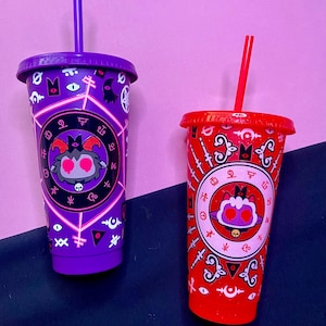 Indie game Cult of The Lamb Hollow Knight Customizable Heat Change Hot Cold Coffee Tumbler