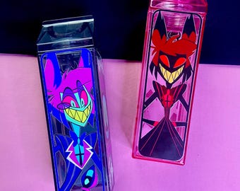 Hazbin Hotel Alastor Radio Demon Tumbler Milk Box Holographic Cup Bottle