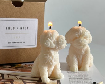 Theo + Nola Dog Candle Gift Set of Two | Natural Soy Wax Candles | Dog Lover | Pet | Puppy |