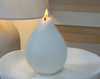 Textured Teardrop Candle | Centerpiece Table Feature | Simple Modern Candle | Minimal Design