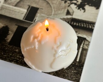 Globe Earth Candle | Soy Wax Natural Candle | Spherical Globe Design | Minimal Home Decor | Planet | Space Decor |