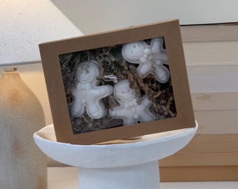 Gingerbread Man Candle | Gift Box of 3 | Christmas | Home Decor | Gift | Stocking Filler | Small Gifts