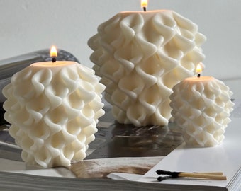 Swirl Design Candle | Natural Soy Wax | Three Sizes | Gift Set | Home Decor |