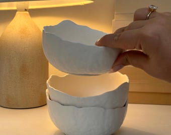 Hammered Irregular Edge Small Dining Bowl | Kitchenware | Sculptural Tableware & Decorative Piece | Hosting | Set of Bowls | Dinnerware |