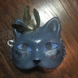 Blue Russian x ragdoll cat therian mask design by FrolickingFinn