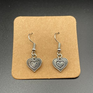 Heart Dangle Drop Earrings