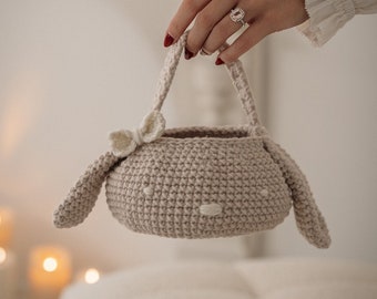 CROCHET PATTERN - Easter Bunny Basket Crochet Pattern