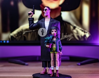 Leon & Mathilda Action Figure,  5,9'' , Cult Movies, Gift For Her, Collectible Item, Birthday, Handmade Painting, 3D Printed, Great Quality