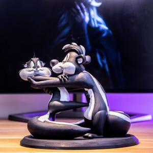 Statue en résine Pepe Le Pew de 20 cm, Looney Tunes, peinture faite main, objet de collection, cadeau d'anniversaire, impression 3D, anniversaire, grande qualité
