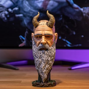 Mimir 6.7&#39;&#39; Resin Statue Bust , God Of War, Handmade painting, Gift for Him, Collectible Item, Birthday Present, 3D Printed, Great Quality