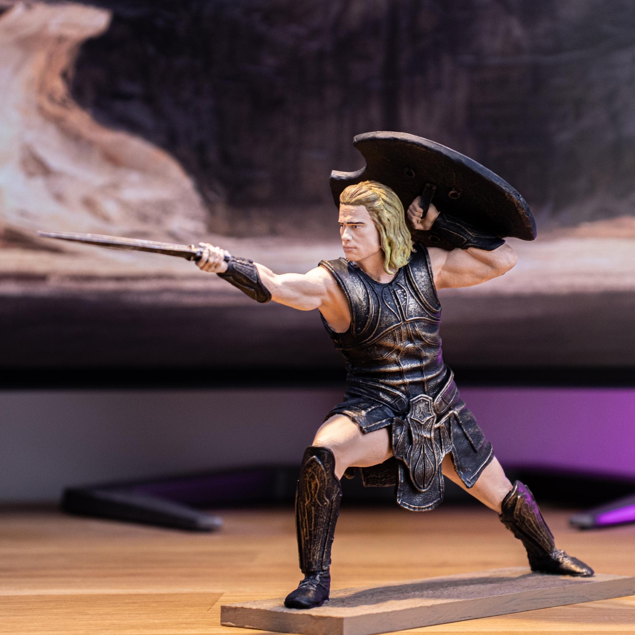 Troy Achilles Resin Statue: 3D Printed, Handmade Painting