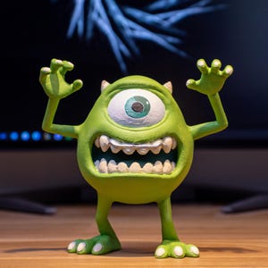 Estatua de resina de Mike Wazowski de 4.8'', Monstruos, Figura de acción, Regalo para él, Artículo coleccionable, Impresión 3D, Pintura hecha a mano, Gran calidad