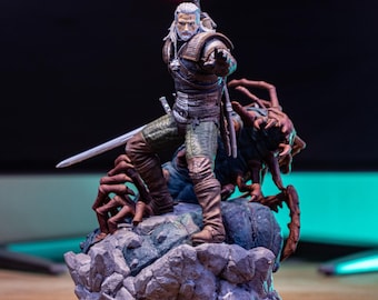 Witcher Geralt of Rivia Resin Statue: Handmade Painted Collectible (6.1'')