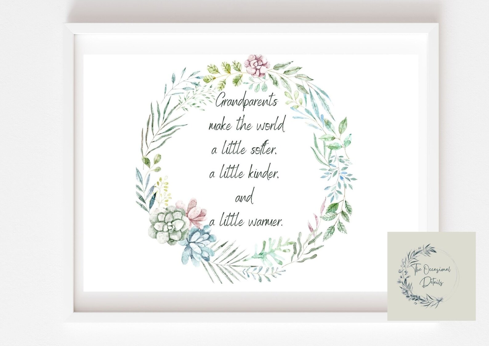 Grandparents Floral Sentimental Quote Print Etsy UK