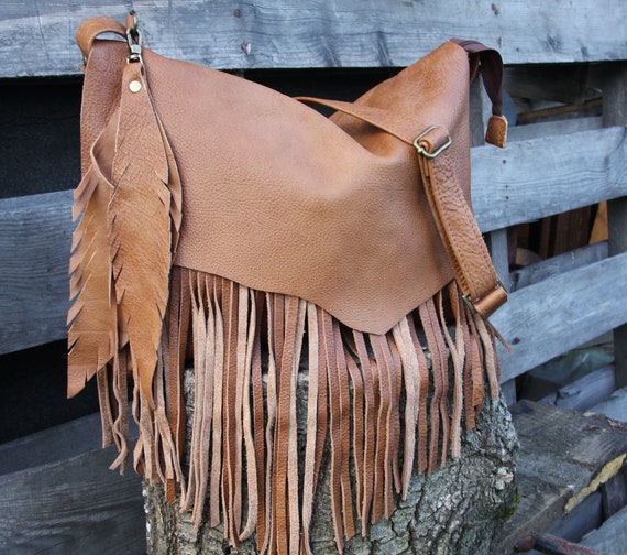 Brown Leather Shoulder Bag With Fringe, Bohemian Leather Fringe Crossbody, Western Purse, Leather Hobo Bag, Rustic Boho Bag - Etsy Brown Leather Shoulder Bag With Fringe, Bohemian Leather Fringe Crossbody, Western Purse, Leather Hobo Bag, Rustic Boho Bag - Etsy