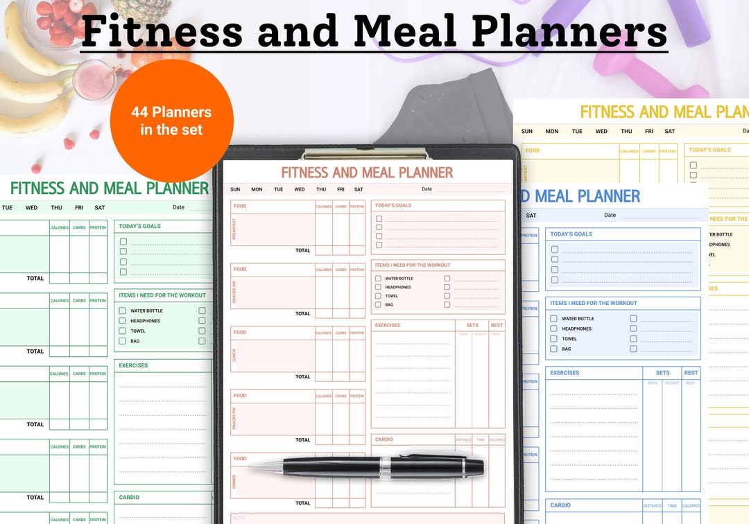 Fitness and Meal Planner Printables - Etsy