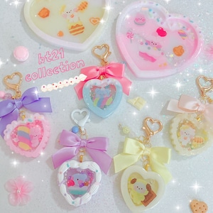 Bts Bt21 Sweetie Collection Keychains and Jewelry Trays | Kawaii Kpop Characters Bag Charms, Shaker Keychain Accessories
