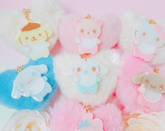 Cute Characters Baby Pompom Keychains
