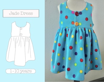 Pinafore Dress Pattern, PDF Sewing Pattern, Summer Dress Sewing Pattern, Girls Dress Sewing Pattern PDF, Toddler Baby Dress Sewing Pattern