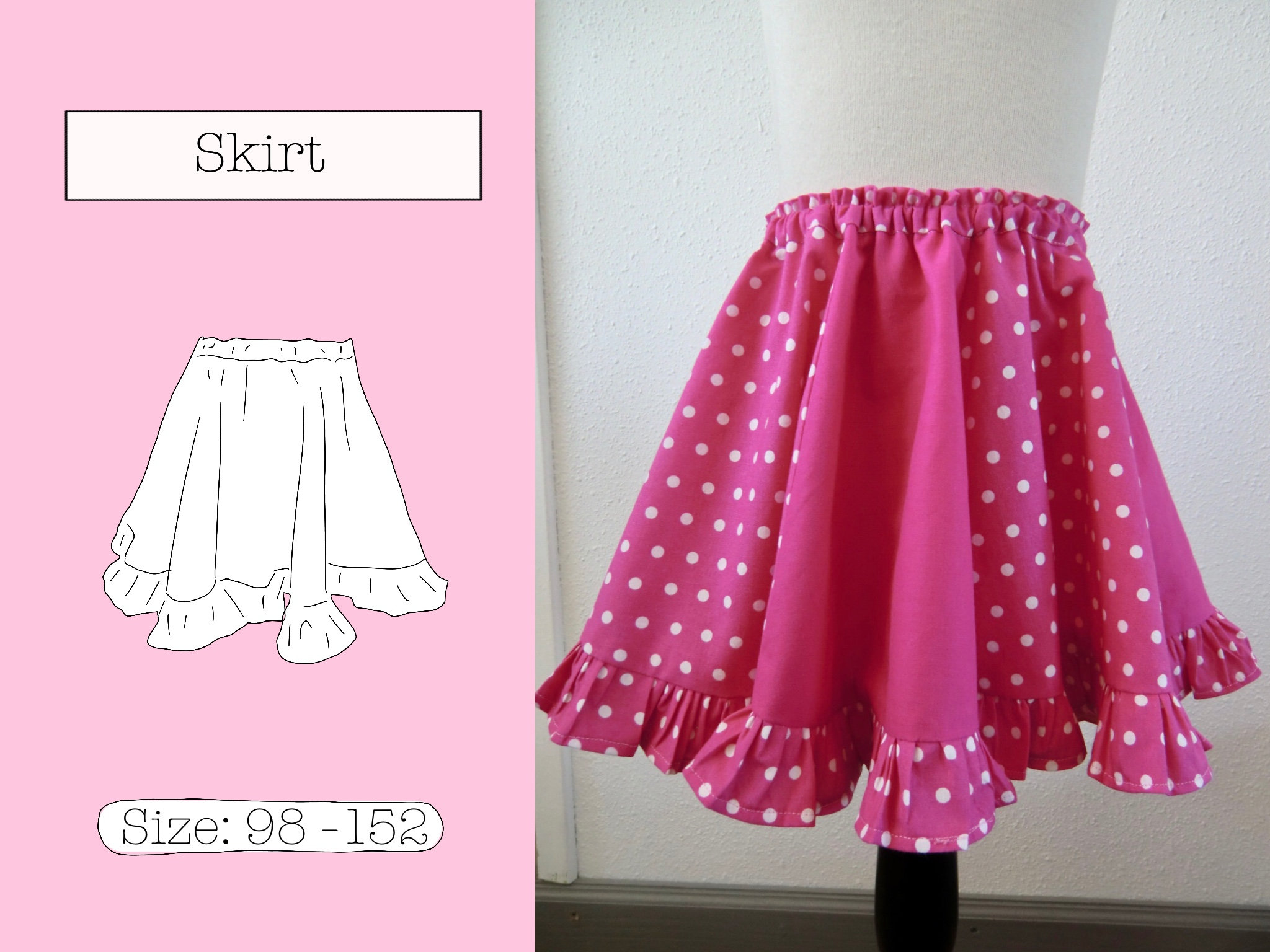 Easy Sewing Pattern for Women's Skirts, Maxi Skirt Pattern, Circle