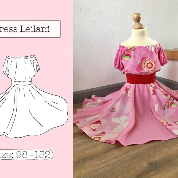 Girls, 3-12 years, Maxi Dress sewing pattern - Full Circle Twirl Skirt pdf sewing pattern - Peasant Dress / Gypsy Dress pdf sewing pattern