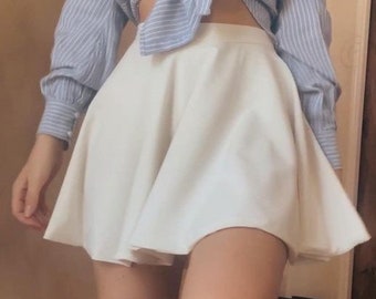 Mujeres, talla EE. UU. 2-18, patrón en PDF de minifalda circular completa, falda skater con cremallera lateral imprimible en A4, instrucciones de costura de falda de verano en INGLÉS.