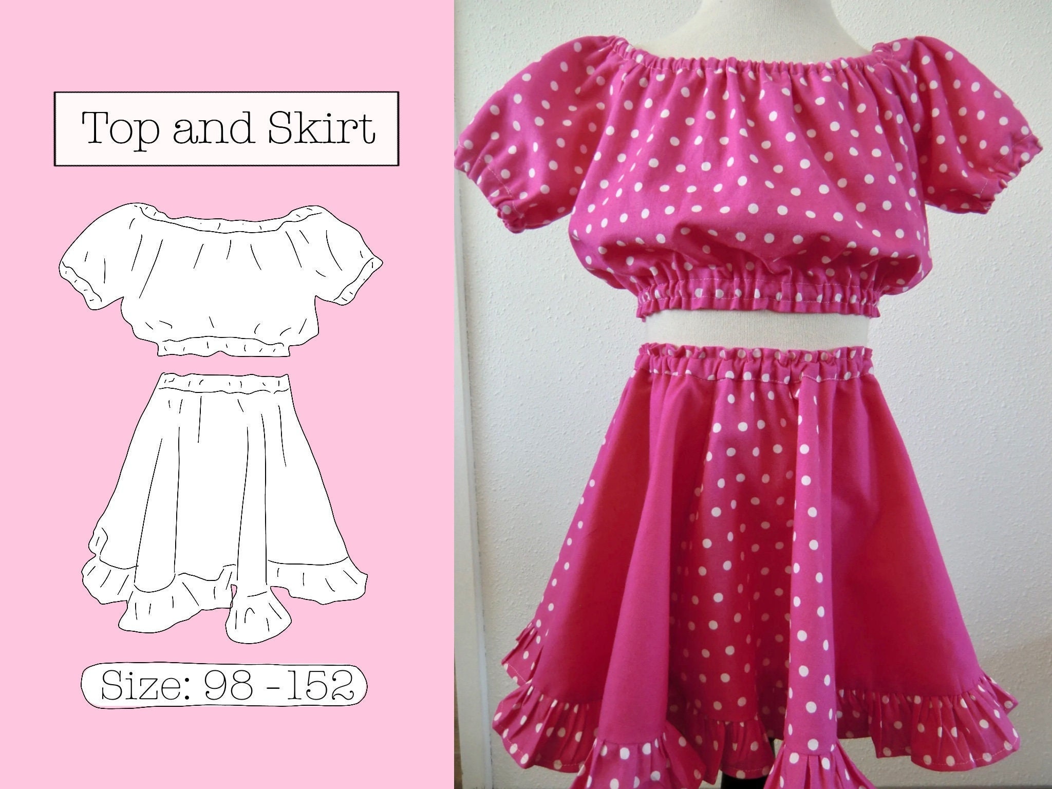 Easy peasant skirt pattern top