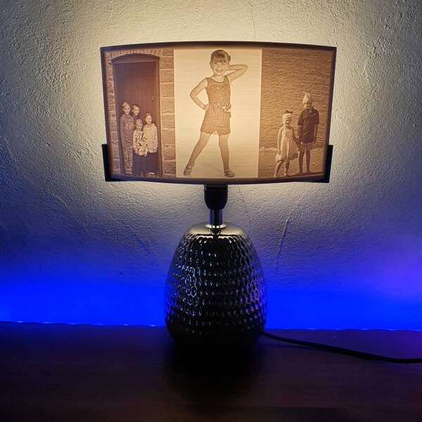 Personalised photo lamp, customised picture lamp 3D printed unique personal gift bring memories to life