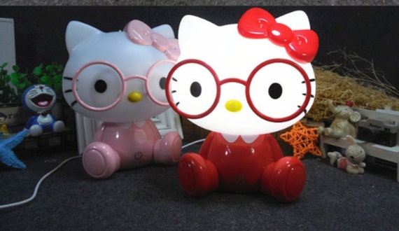 Site lijn gerucht bloeden Hello Kitty Night Light Baby Kinderkamer LED Nachtlamp - Etsy Nederland