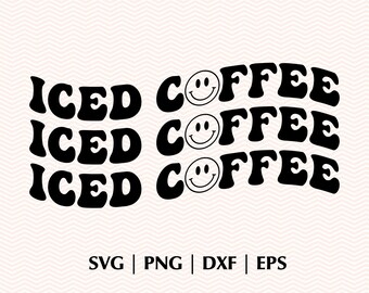 Wavy Iced Coffee Smiley SVG