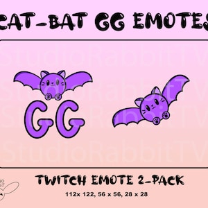 GG Cat-bat Halloween / Twitch Emote / Channel Points