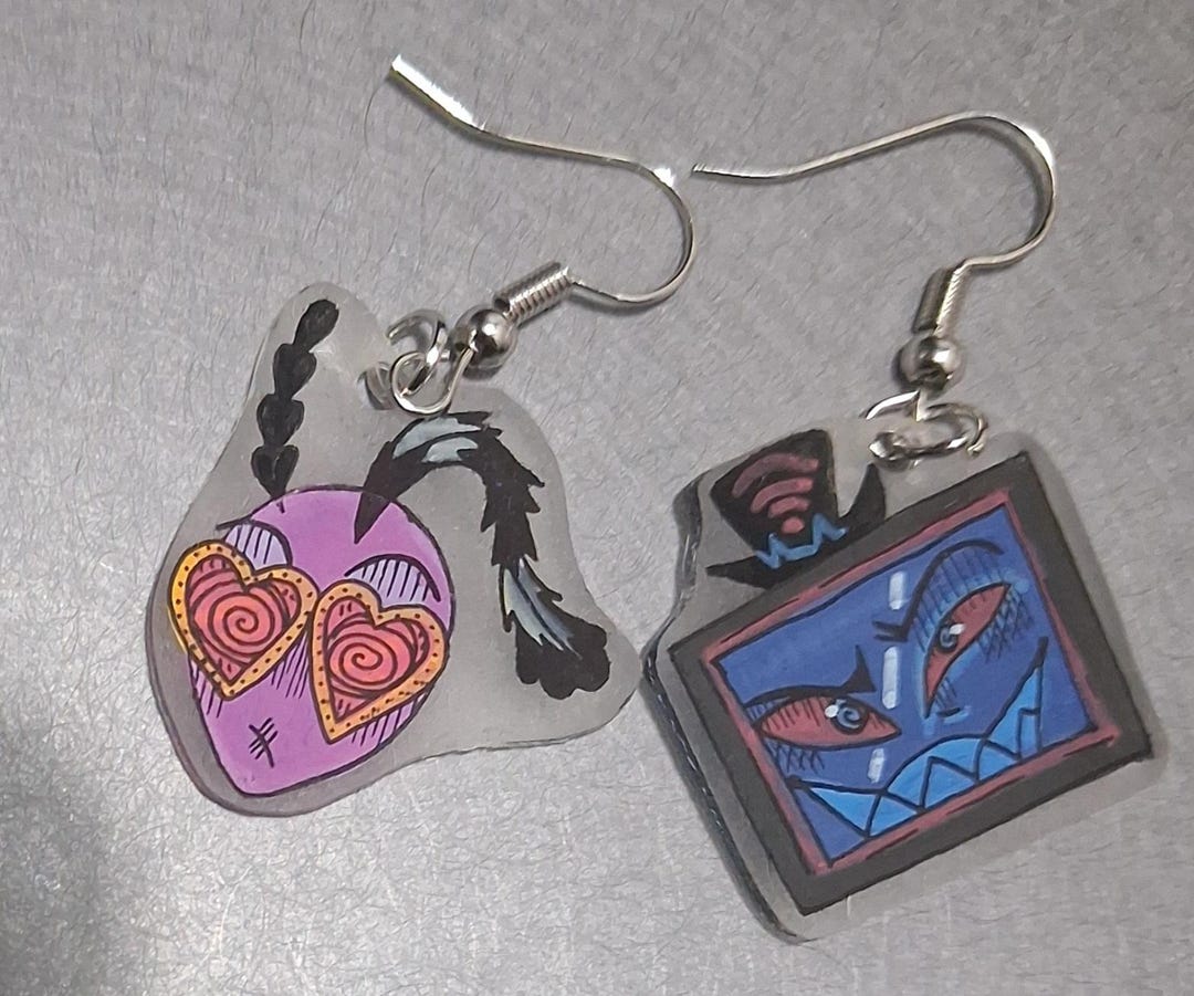 Hazbin Hotel Staticmoth Earrings - Etsy