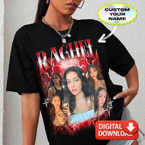 Personalized Bootleg Rap PNG for Girlfriend & Boyfriend, Custom File Design with Vintage Face Photo, Gift Idea for Birthday