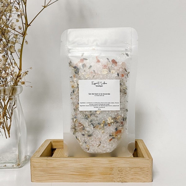 Lavender bath salt (100g),  Epsom salt, pink Himalayan salt, relaxing bath salt, lavender essential oil, aromatherapy salt