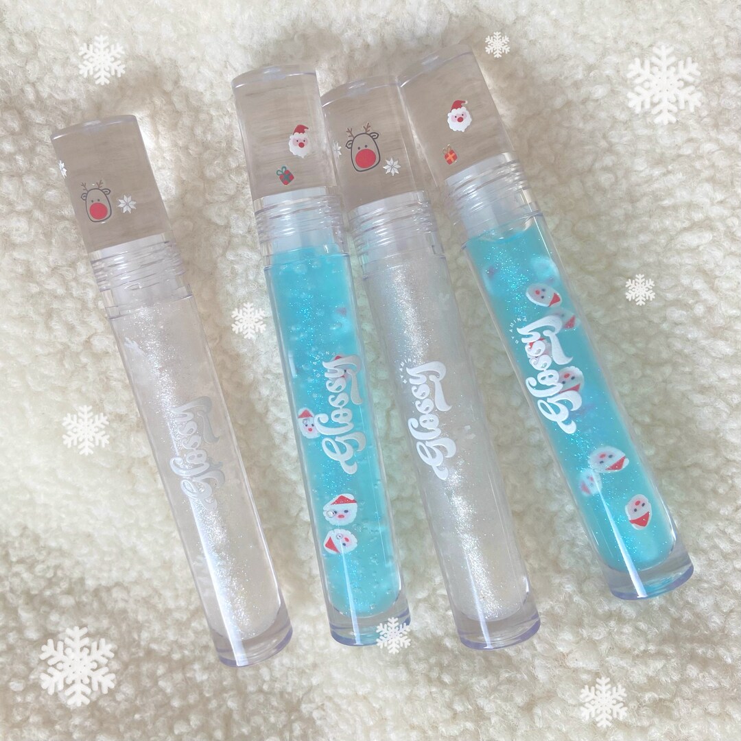 Lip Gloss Christmas Collection Vanilla and Blueberry Flavor Etsy